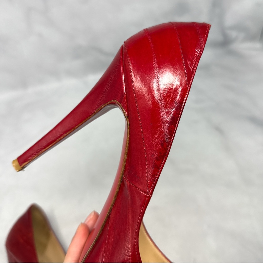 Christian Louboutin Very Prive 120 Eel Skin Leather Platform Stiletto Heel Pumps - Picture 12 of 16